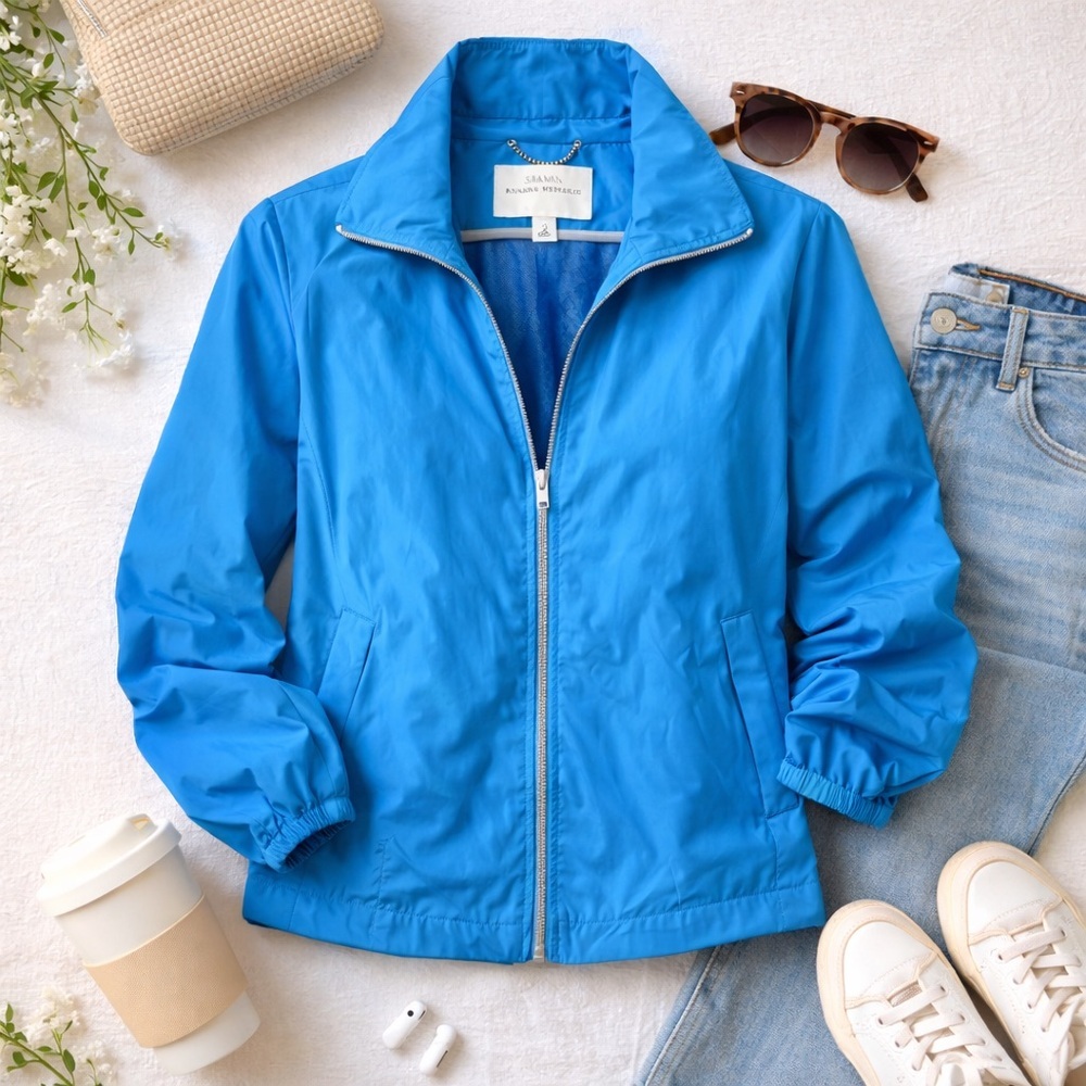 Banana Republic | Blue Lightweight Zip Jacket Windbreaker | Medium - Picture 6 of 6